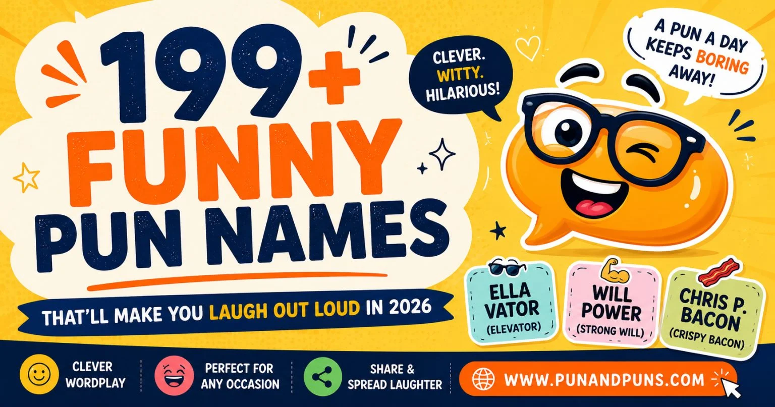 199+ Funny Pun Names That’ll Make You Laugh Out Loud in 2026