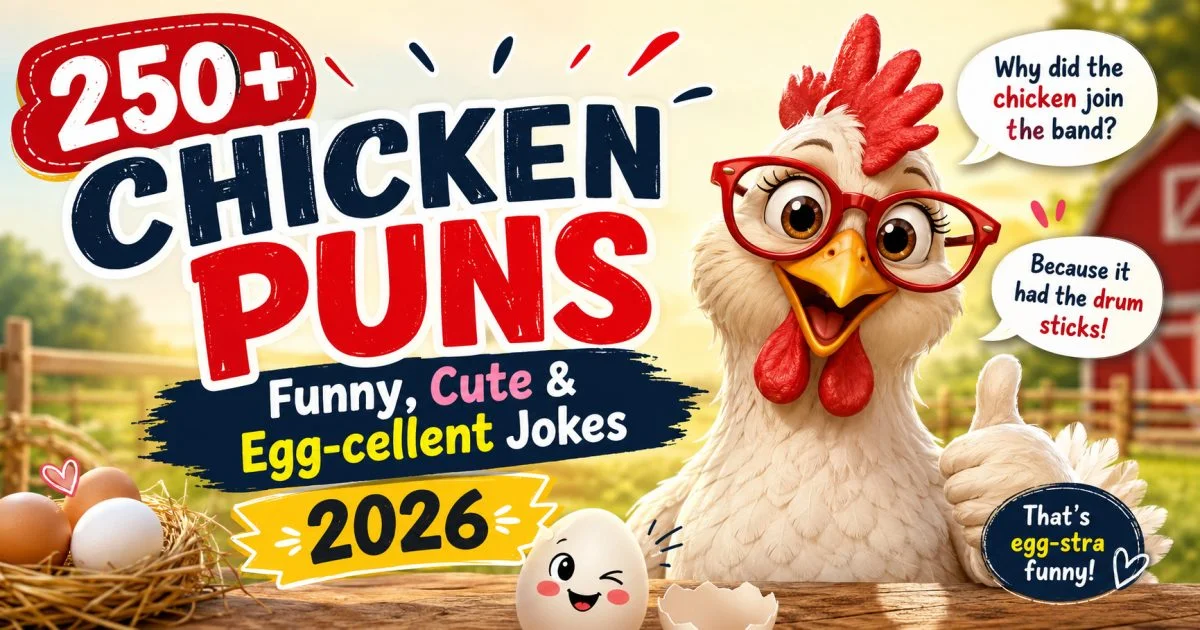 250+ Chicken Puns: Funny, Cute & Egg-cellent Jokes 2026