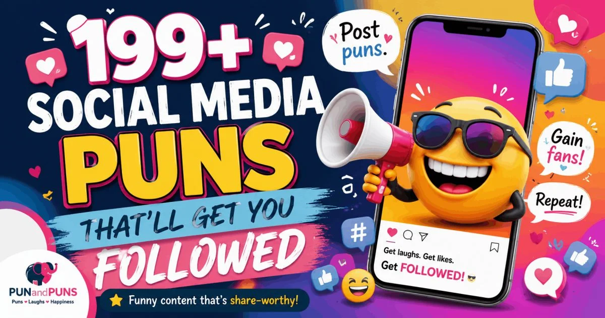 social media puns
