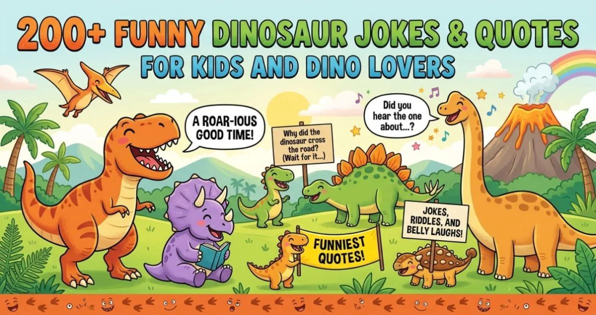 Funny Dinosaur Jokes & Quotes About Dinosaurs for Kids