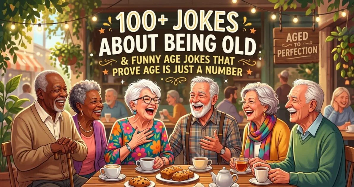 Looking for laughs Explore 100+ funny jokes about being old, hilarious age jokes, birthday jokes, aging one-liners, and jokes about getting older.