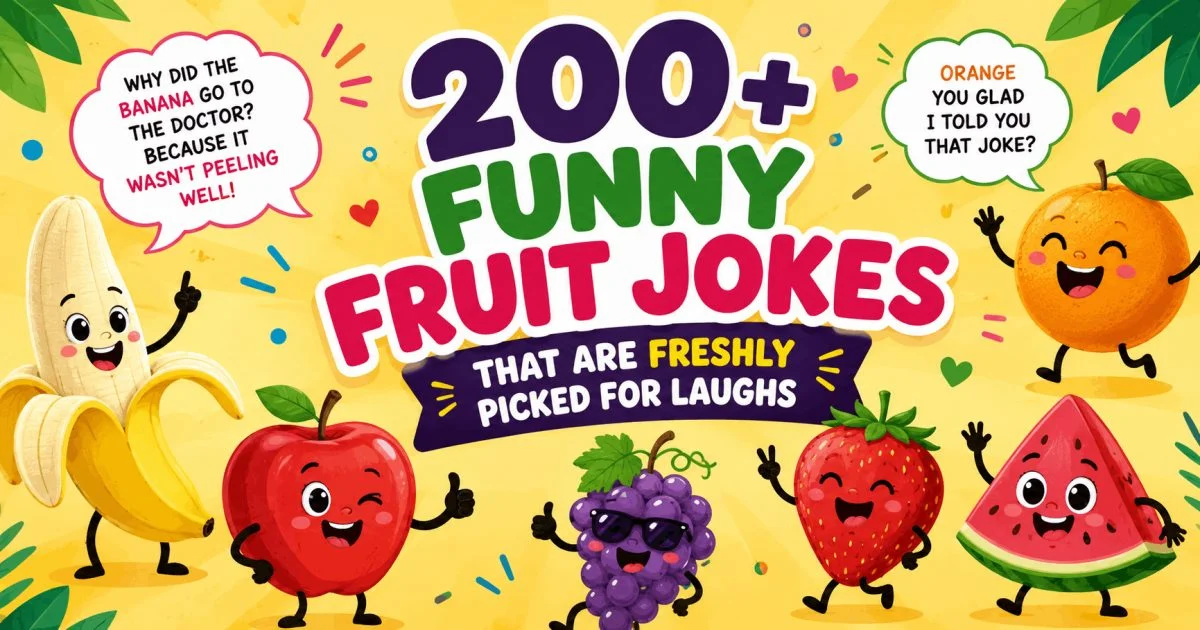 funny fruit jokes and colorful fruit characters