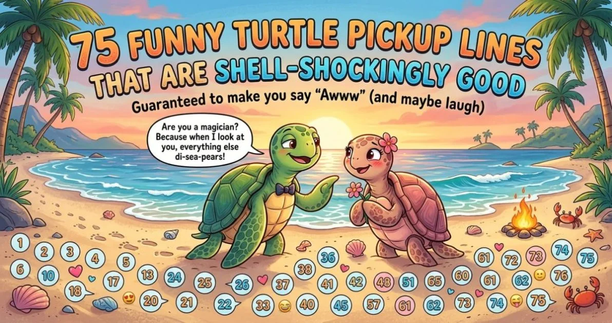 funny turtle pickup lines that are cute, clever